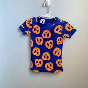 Old Navy Blue and Orange Pretzel PJ Set